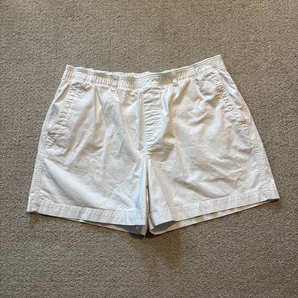Polo Ralph Lauren Men's White Cotton Chino Shorts XL Elastic Waist Pockets 5.5”